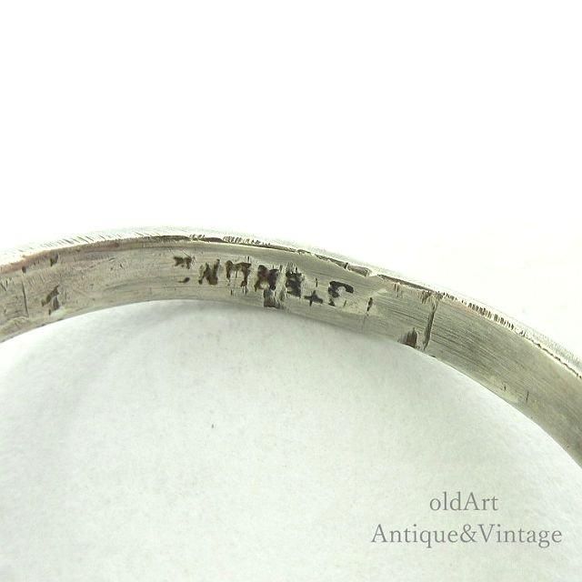 ビンテージ ゴールドカラーの彫金バングル スターリングシルバー 925