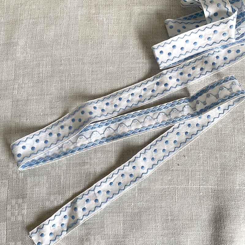 水色水玉模様手芸リボン12clda7-1