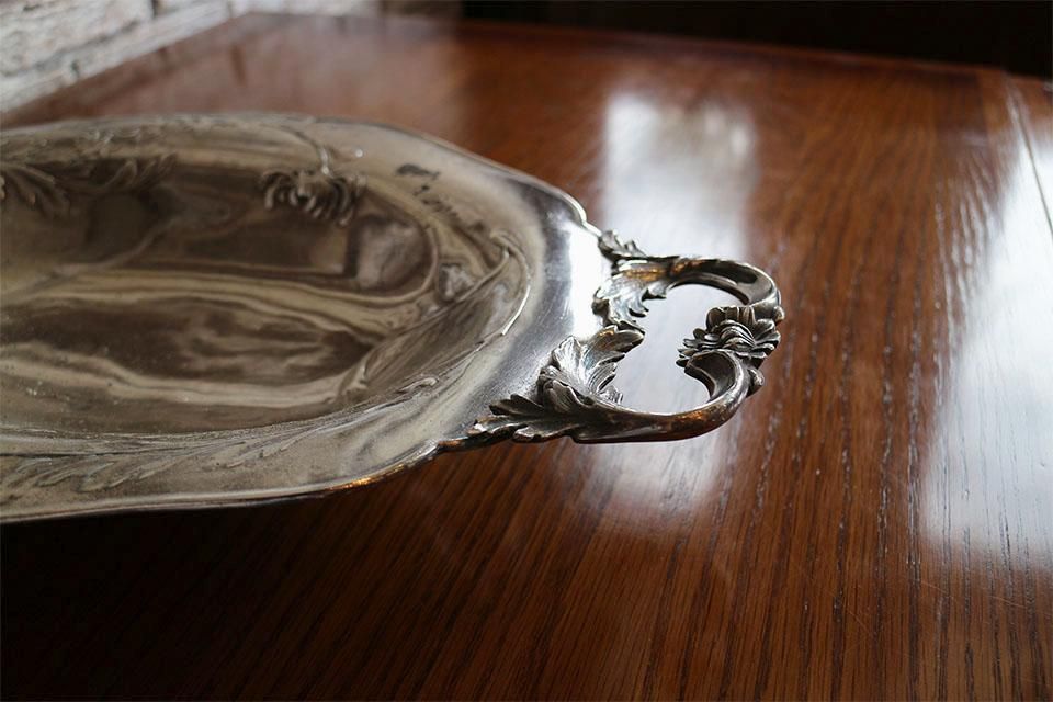 アールヌーボー様式 シルバーメッキ センターピース テーブル装飾 花器