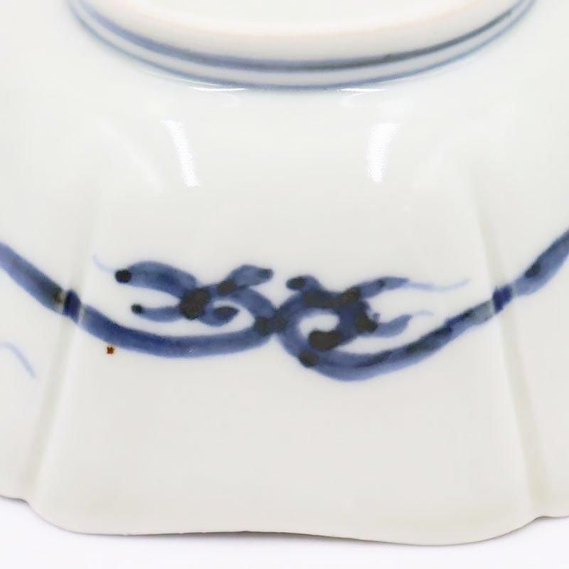 手描き 染付 六角 向付 小鉢 呉須 藍色 和食器 大正 昭和初期