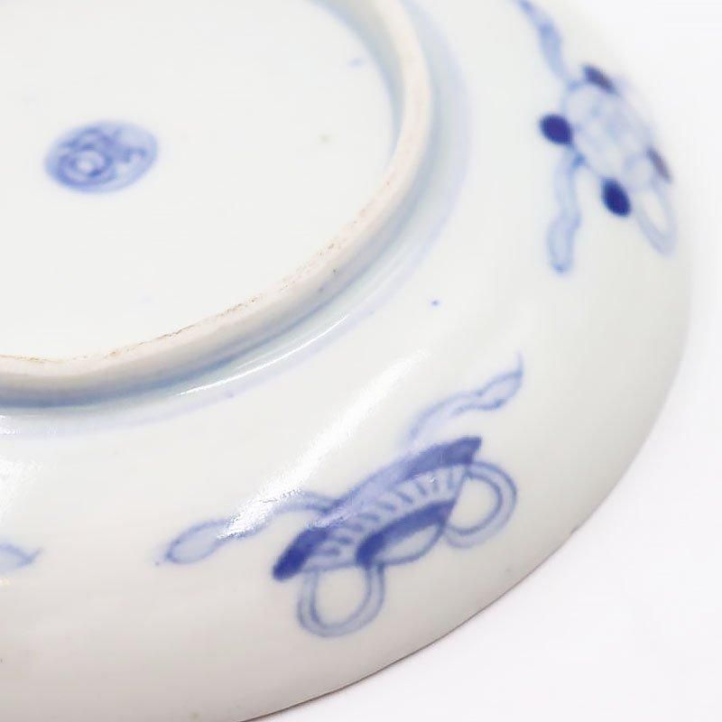 小皿 手塩皿 豆皿 染付 古伊万里 人物風景図 5枚 明治 大正 小皿 手塩皿 豆皿 染付 古伊万里 人物風景図 5枚 明治 大正