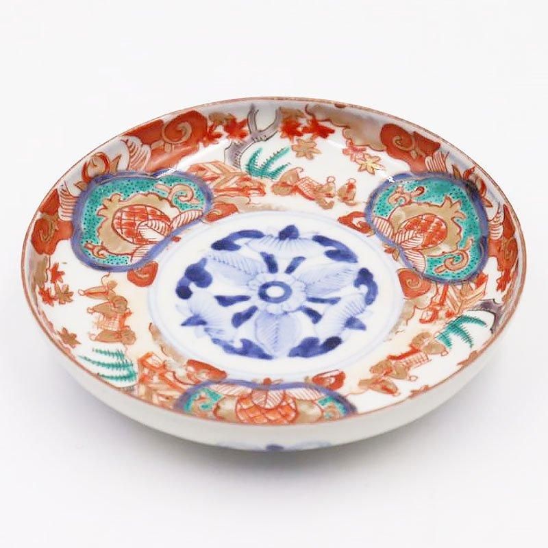 【伊万里焼　染付絵付皿　九客　鯉図】骨董　アンティーク　インテリア 伊万里焼 染付絵付皿 九客 鯉図】骨董 アンティーク インテリア