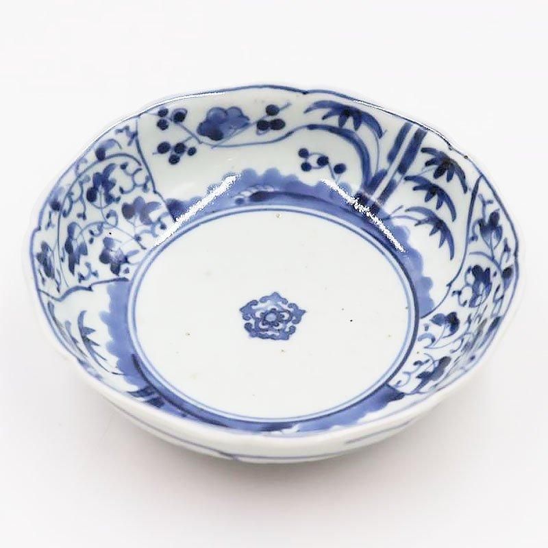 骨董　染付中皿 希少なアンティーク伊万里染付中皿 明治大正時代