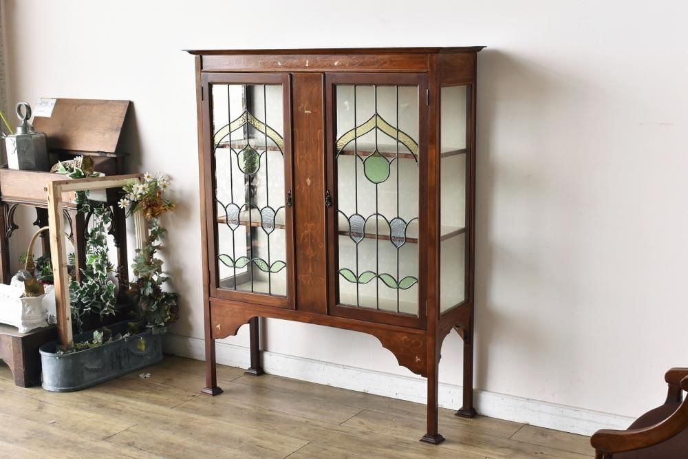 アンティーク エドワーディアン マホガニーキャビネット 輸入家具