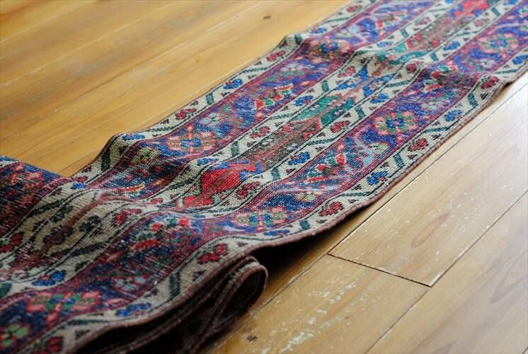 トルコ Isparta産 オールドキリム 長尺 ランナーラグ 456x42cm トルコ Isparta産 オールドキリム 長尺 ランナーラグ 456x42cm