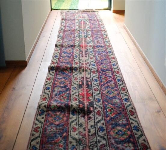 トルコ Isparta産 オールドキリム 長尺 ランナーラグ 456x42cm トルコ Isparta産 オールドキリム 長尺 ランナーラグ 456x42cm