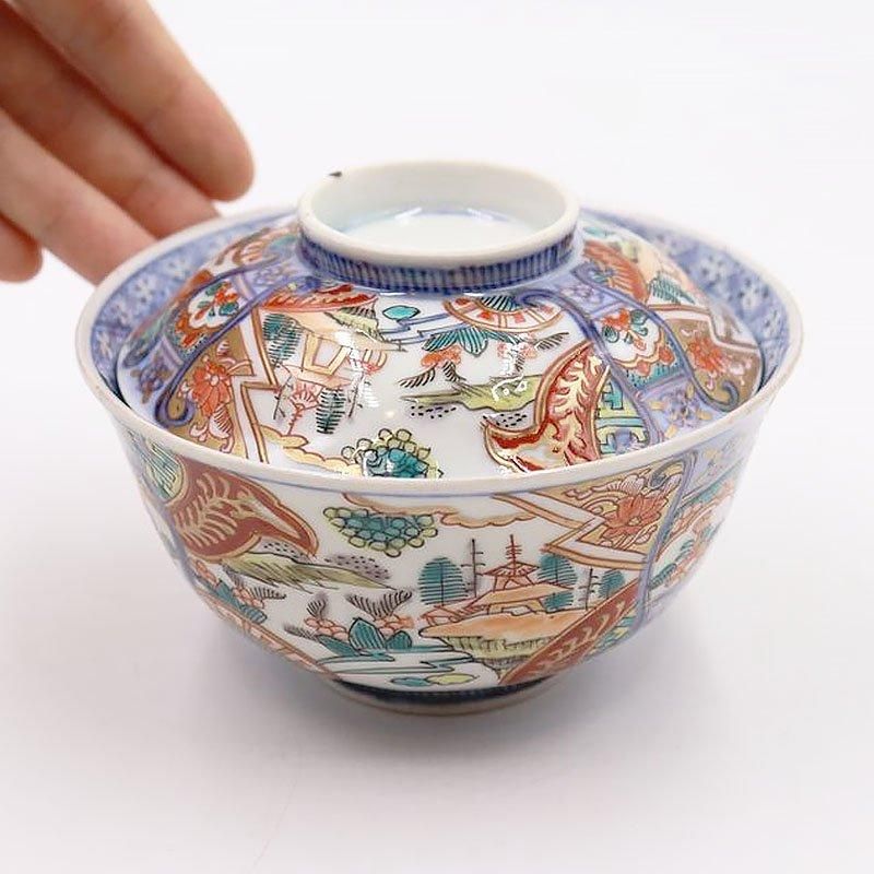 手描き 伊万里 錦手 蓋椀 蒸し物椀 蓋もの 和食器 アンティーク 手描き 伊万里 錦手 蓋椀 蒸し物椀 蓋もの 和食器 アンティーク