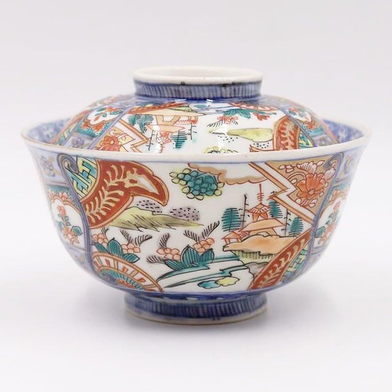 手描き 伊万里 錦手 蓋椀 蒸し物椀 蓋もの 和食器 アンティーク