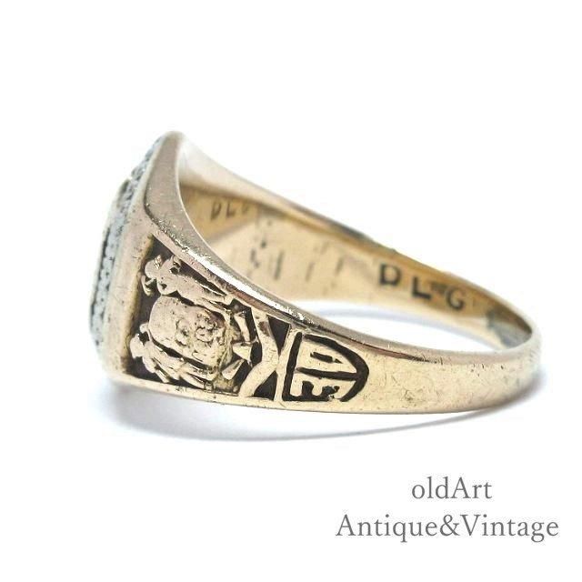 USA製1930年アンティークイニシャルC彫刻カレッジリング指輪【10 USA製1930年アンティークイニシャルC彫刻カレッジリング指輪【10
