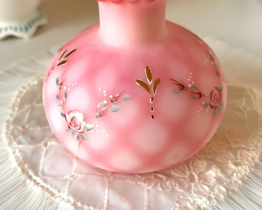 フェントンガラス社 レア ハートハンドルのパフュームボトル 香水瓶