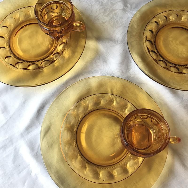 ②  インディアナグラス アンバー ホワイトホール スナックセット ② インディアナグラス アンバー ホワイトホール スナックセット