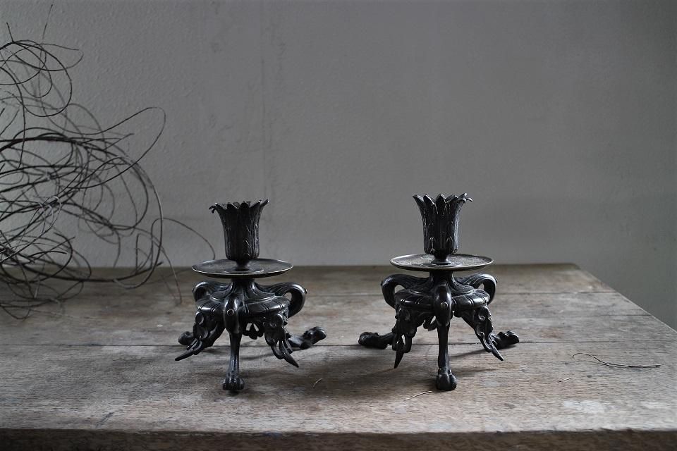 フランス　ヴィンテージ　キャンドルスタンド フランスの古いキャンドルスタンド キャンドルホルダー 蝋燭立て