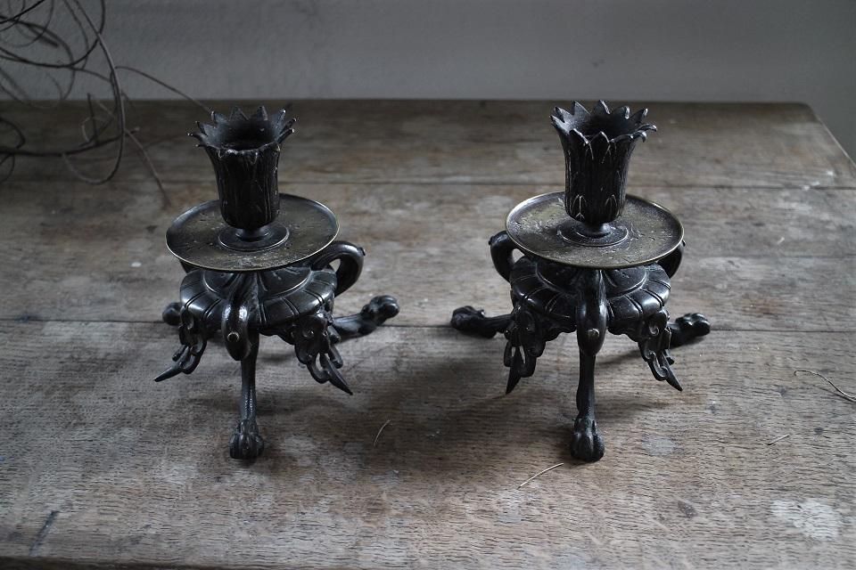 フランス　ヴィンテージ　キャンドルスタンド フランスの古いキャンドルスタンド キャンドルホルダー 蝋燭立て