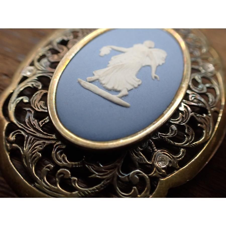 英国WEDGWOOD社 女神のシルバー金工彫金ブローチ ヴィンテージ