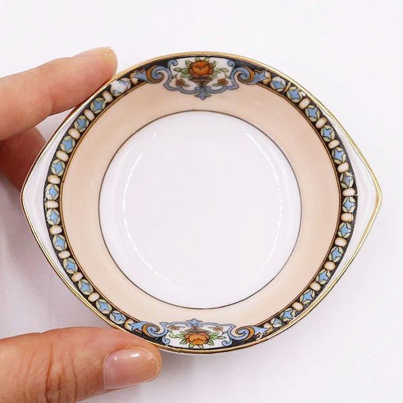 大正ロマン漂うアンティーク豆皿 ピンクローズ