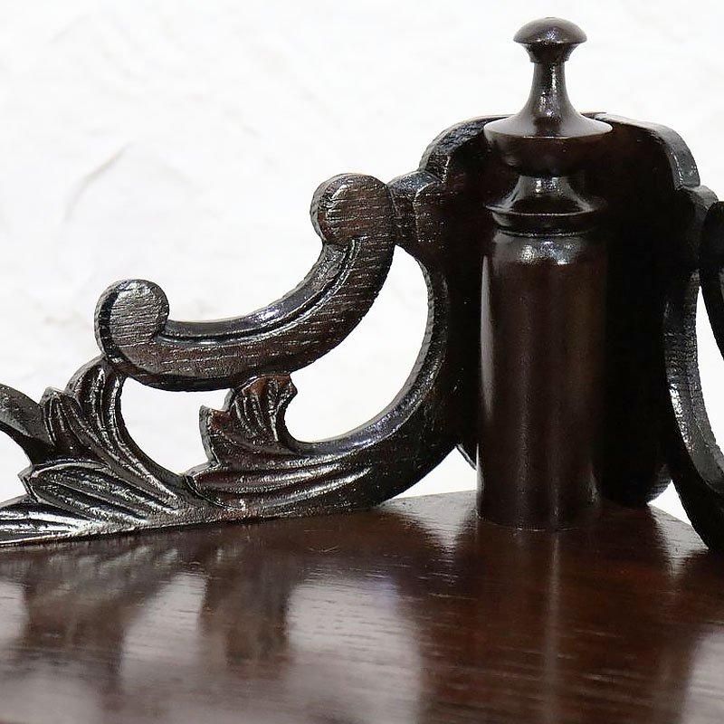 上品 コーナーシェルフ ワットノット 飾り棚 隅棚 透かし彫り