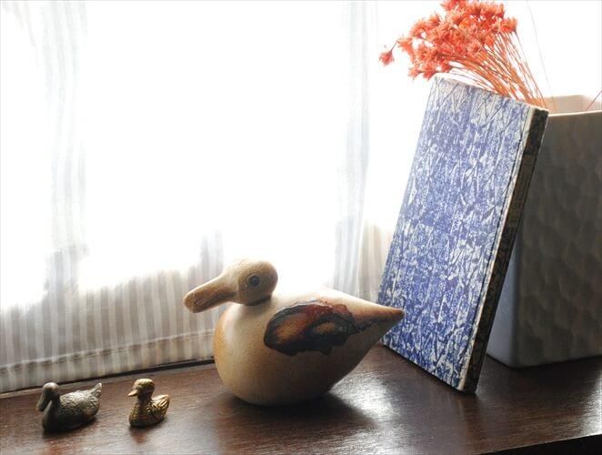 デンマークから かわいい陶器のカルガモ 鴨 鳥 オブジェ 北欧
