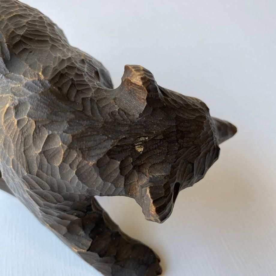 ネイティブアメリカン 手彫り 熊 木彫り アート