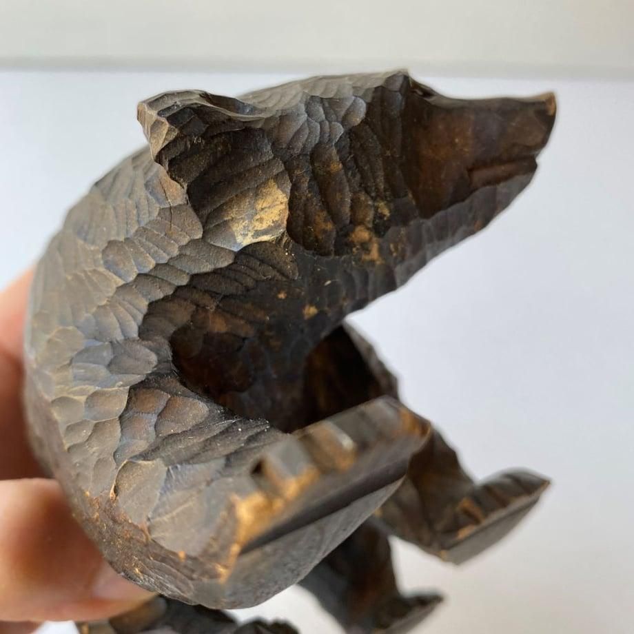 ネイティブアメリカン 手彫り 熊 木彫り アート