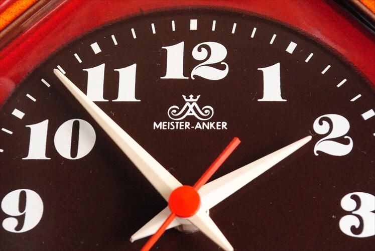 MEISTER ANKER バーガンディ陶器 壁時計