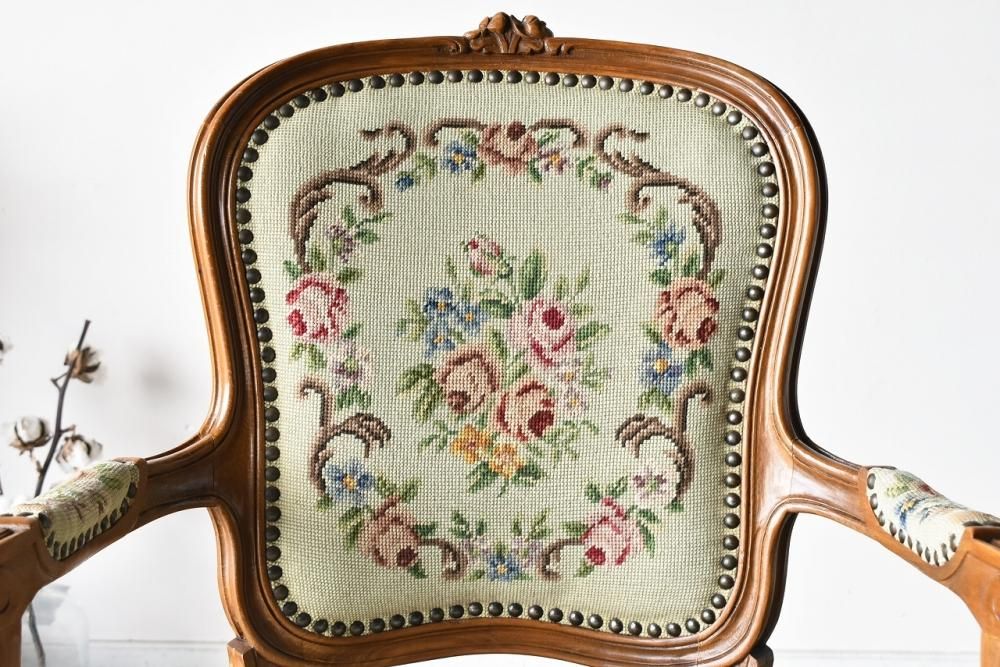 イギリス　ビンテージ　プチポワン　ドレッシングテーブルセット　5点　小物入れ イギリス ビンテージ プチポワン ドレッシングテーブルセット 5点 小物