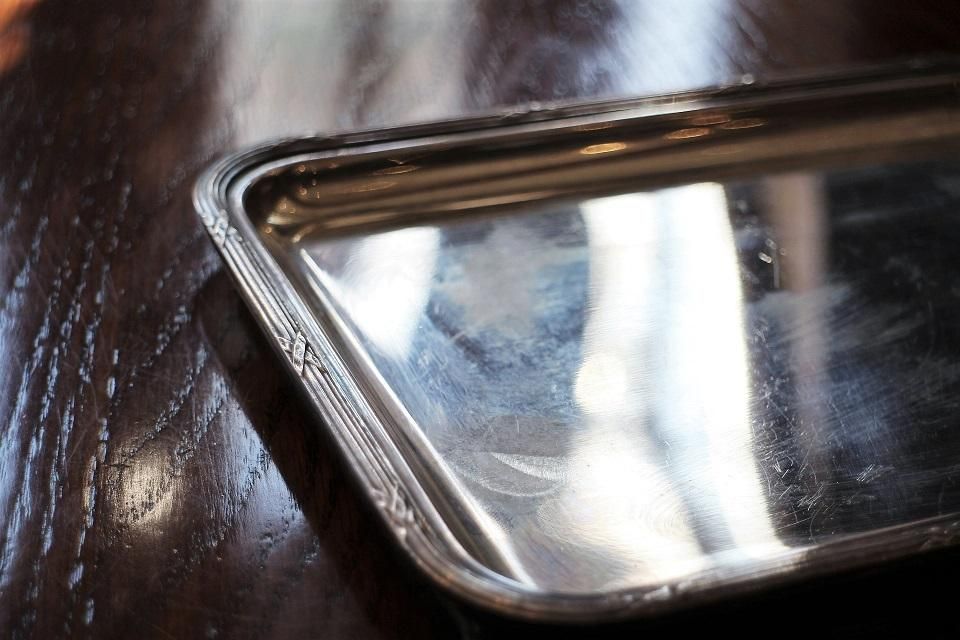 クリストフル 小さなシルバープレーテッドトレイ 5526 - ANTIQUE