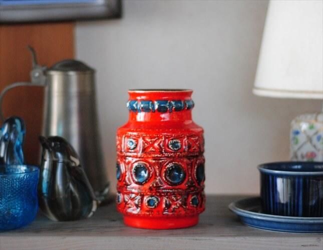 西ドイツ製 ヴィンテージ Bay Keramik 陶器の花瓶 Fat Lava 花器 西ドイツ製 ヴィンテージ Bay Keramik 陶器の花瓶 Fat Lava 花器