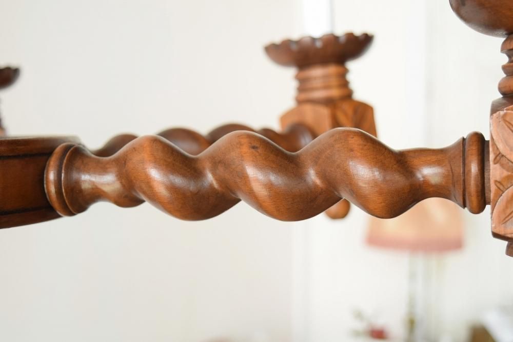 アンティーク カントリー風 ビーチウッド 6灯シャンデリア