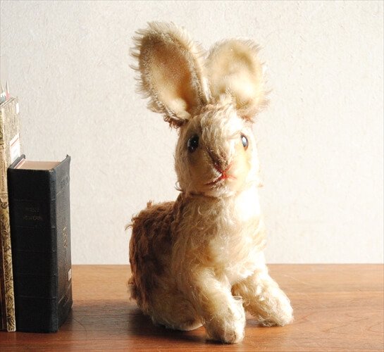 ドイツのヴィンテージ かわいいウサギ ぬいぐるみ ラビット バニー 人形 フィギュア オールド トイ アンティーク_231127