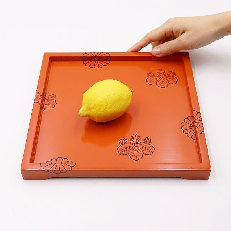 時代物金縁朱漆菓子膳