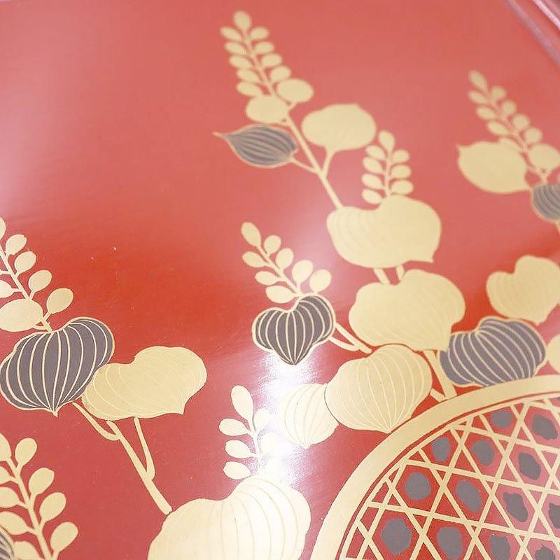 漆塗り 脚付膳 朱塗り 金銀蒔絵 アンティーク