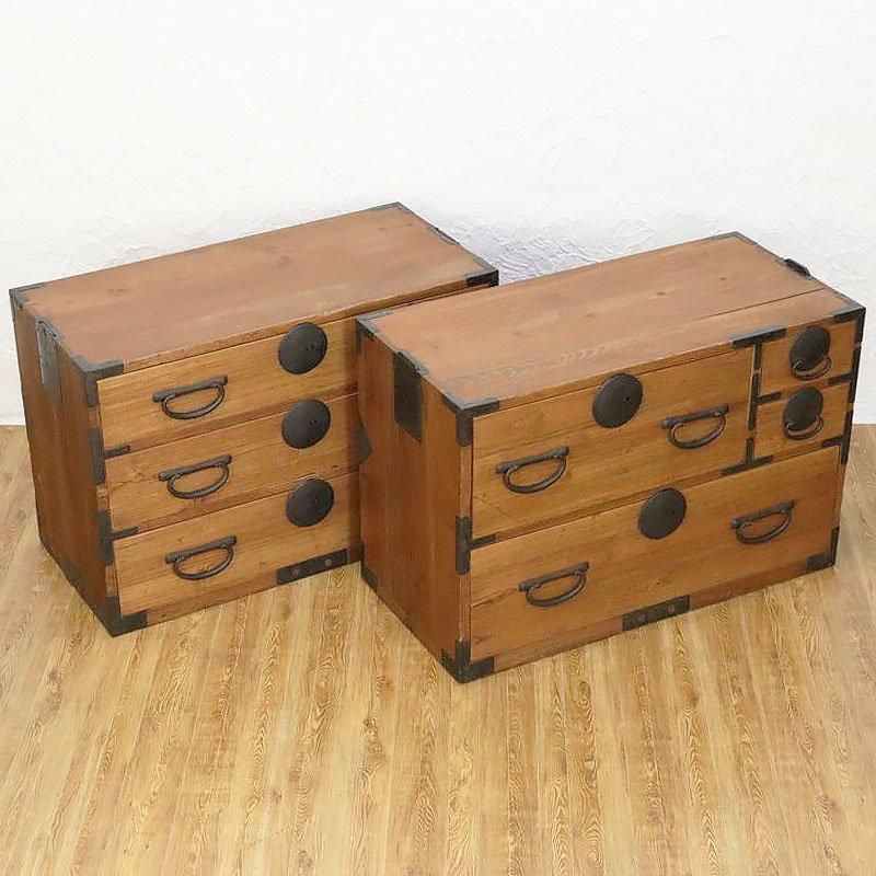 二段重ね 和箪笥 明治大正時代 アンティーク