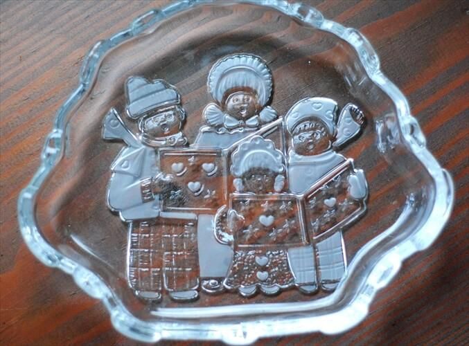 アンティーク ドイツ製 クリスマスモチーフ ガラス絵皿