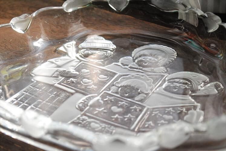 アンティーク ドイツ製 クリスマスモチーフ ガラス絵皿