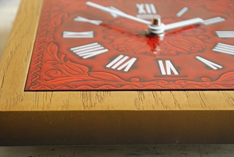 旧東ドイツGDR WEIMAR 壁掛け時計 雪華模様 ビンテージ レトロ ミッドセンチュリー レトロ ドイツ KIENZLE 陶器の壁掛け時計