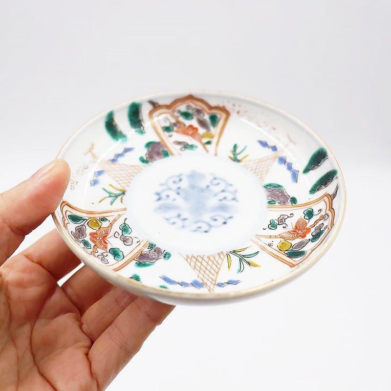 手描き色絵小皿 アンティーク 明治大正 和食器