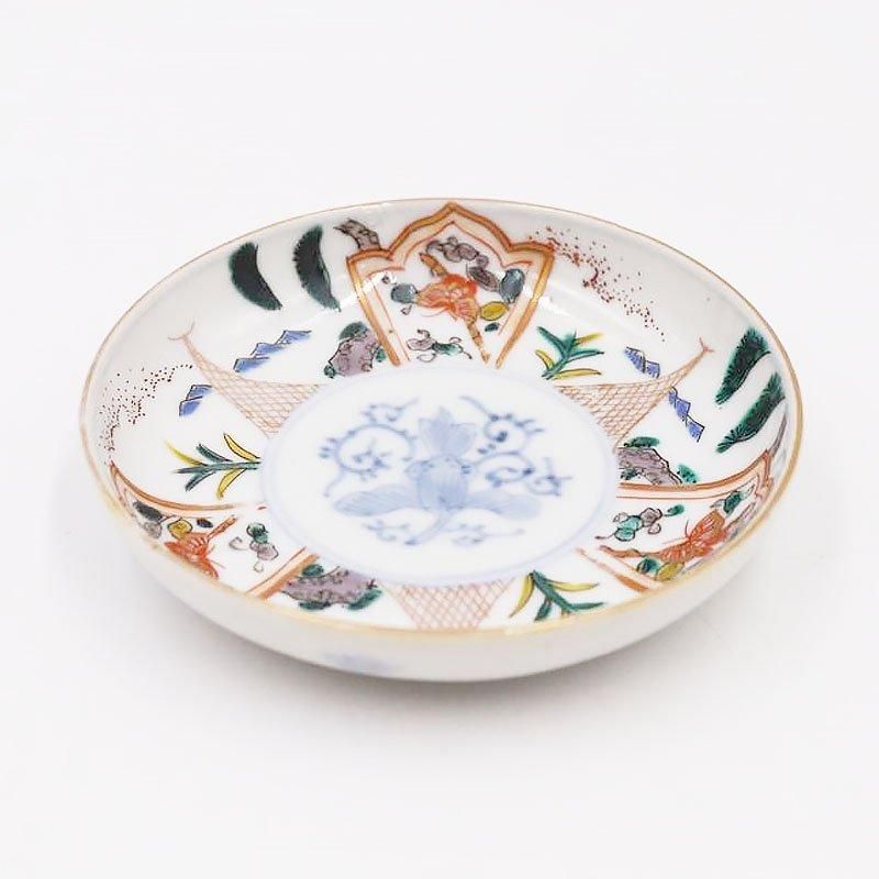 手描き色絵小皿 アンティーク 明治大正 和食器