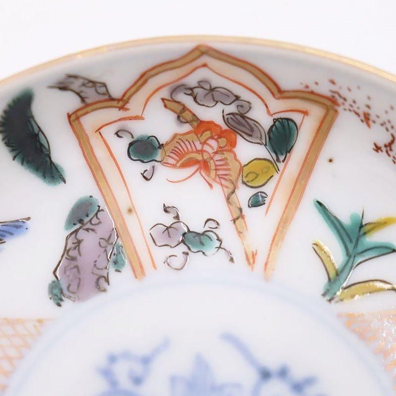 【骨董品】 手描き　色絵　小皿　萬暦年製　アンティーク　5枚皿セット 骨董品】 手描き 色絵 小皿 萬暦年製 アンティーク 5枚皿セット