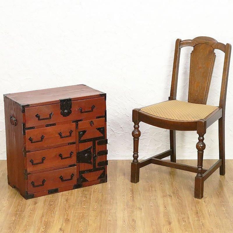 朱 前桐小箪笥 手許箪笥 時代金具 丸金具 小ぶり キャビネット 朱 前桐小箪笥 手許箪笥 時代金具 丸金具 小ぶり キャビネット