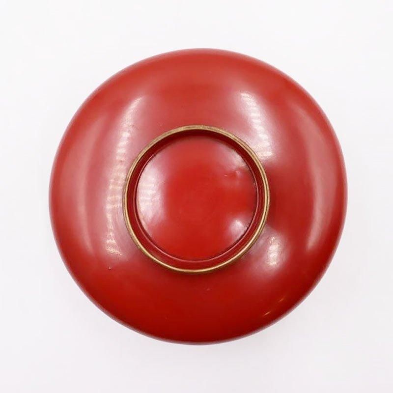 蓋付きお椀 雑煮椀 金箔 松竹梅 朱 石川県の工芸品 Bowl with a