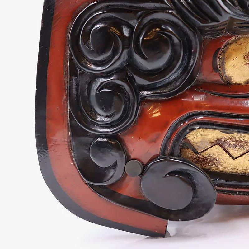 木彫 漆塗り 獅子頭 赤獅子 工芸品 骨董 アンティーク 日本製 小 木彫 漆塗り 獅子頭 赤獅子 工芸品 骨董 アンティーク 日本製 小