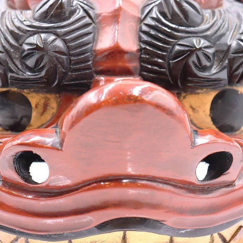木彫 漆塗り 獅子頭 赤獅子 工芸品 骨董 アンティーク 日本製 小 木彫 漆塗り 獅子頭 赤獅子 工芸品 骨董 アンティーク 日本製 小