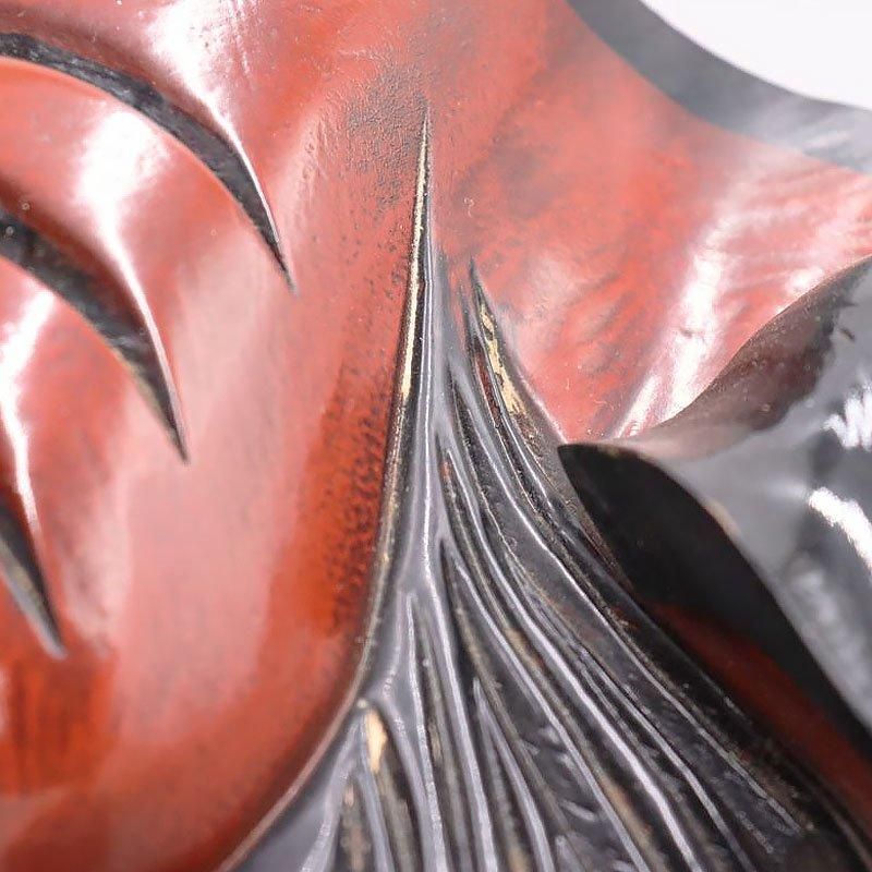 木彫 漆塗り 獅子頭 赤獅子 工芸品 骨董 アンティーク 日本製 小 木彫 漆塗り 獅子頭 赤獅子 工芸品 骨董 アンティーク 日本製 小