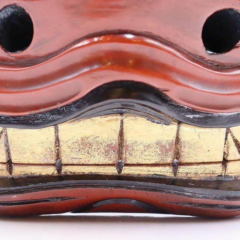 木彫 漆塗り 獅子頭 赤獅子 工芸品 骨董 アンティーク 日本製 小 木彫 漆塗り 獅子頭 赤獅子 工芸品 骨董 アンティーク 日本製 小