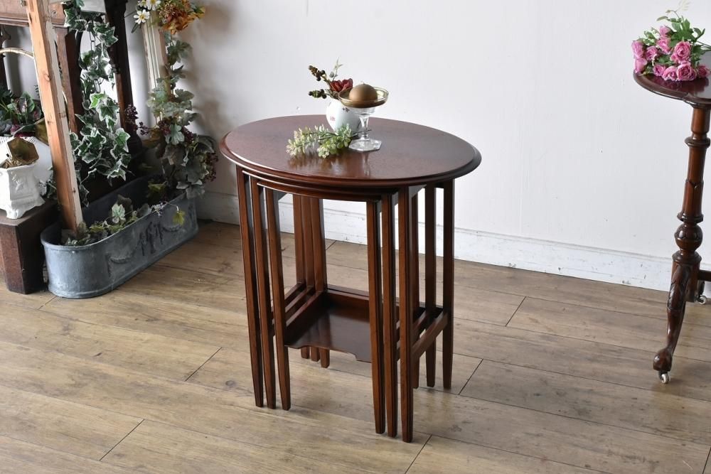 英国製マホガニーネストテーブル｜1910年代エドワーディアンスタイル