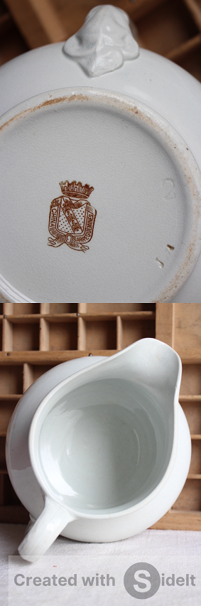 フランス アンティーク ディゴワン＆サルグミンヌ 白陶器 ピッチャー フランスアンティーク | ディゴワン・サルグミンヌ 赤と白い水玉