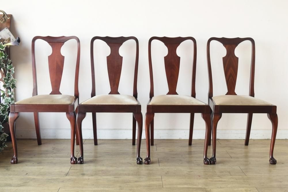英国製 シールドバックチェア　マホガニー ダイニングチェア ヴィンテージ 英国クラシック シールドバックチェア マホガニー ダイニングチェア