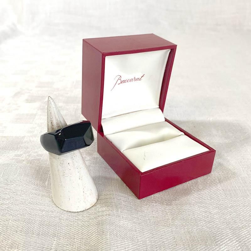 極美品 Baccarat バカラ クリスタルガラス カボションリング