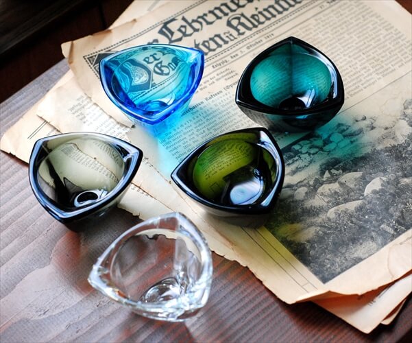 フィンランド製 NUUTAJARVI Bulles Eye ガラス トレー ボウル Kaj Franck カイ・フランク ヌータヤルヴィ 北欧 ガラス アンティーク_231226