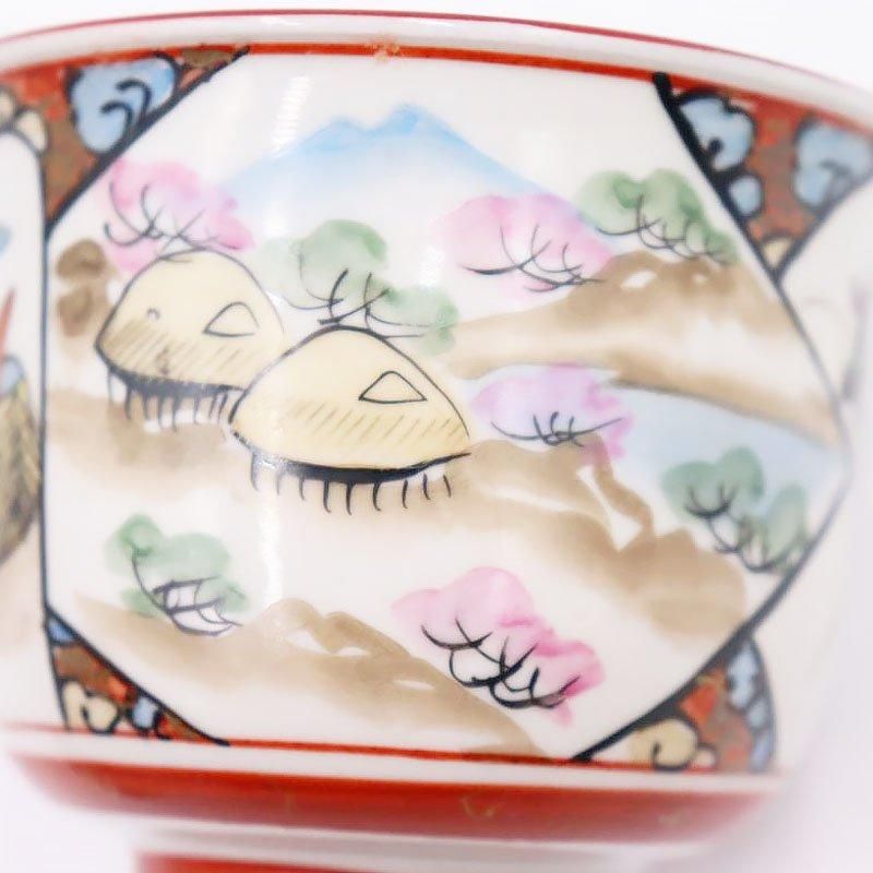 手描き 色絵 九谷焼 湯呑み 小鉢 蕎麦猪口 縁起物 かわいい 大正 手描き 色絵 九谷焼 湯呑み 小鉢 蕎麦猪口 縁起物 かわいい 大正